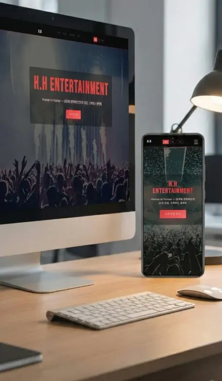 h.h entertainmentのグローバルエージェンシーサイト制作実績